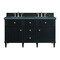 James Martin Vanities 60'' Double Vanity, Black Onyx w/ 3 CM Parisien Bleu Quartz Top 424-V60D-BKO-3PBL - alternate 1